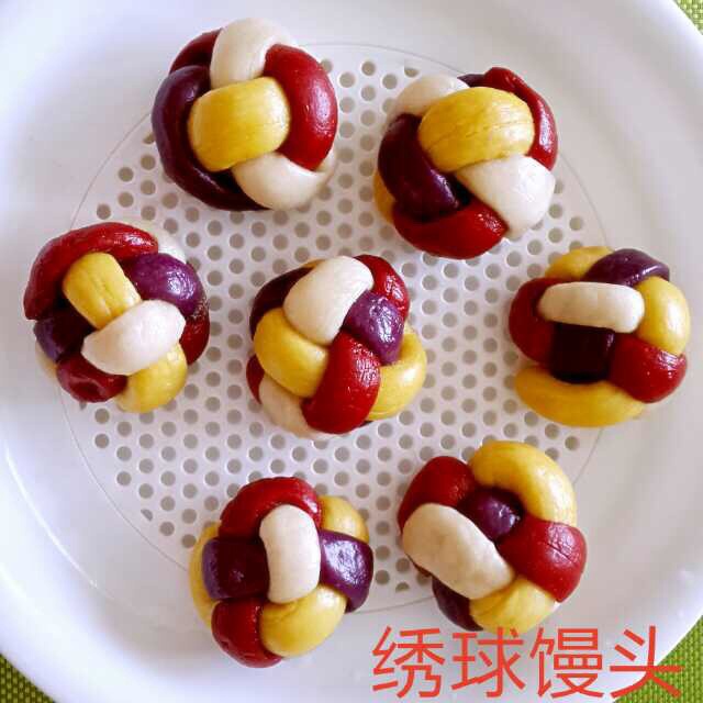 彩色绣球馒头