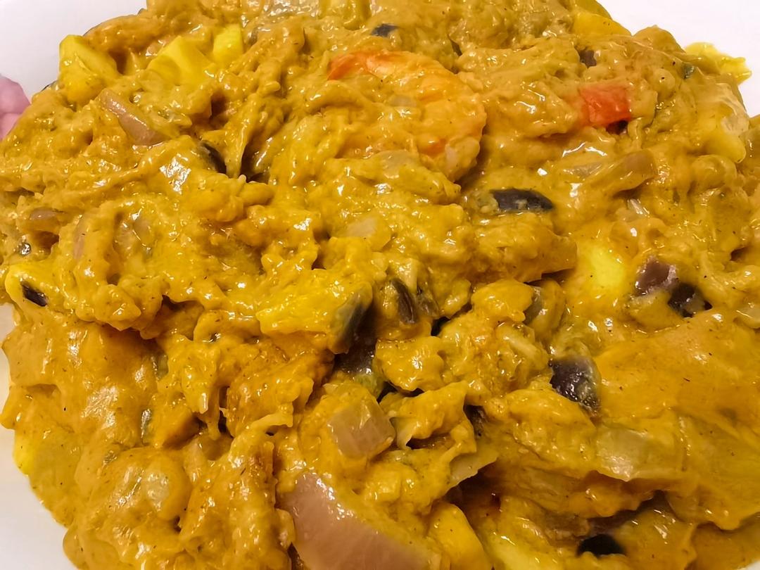 奶香苹果咖喱虾