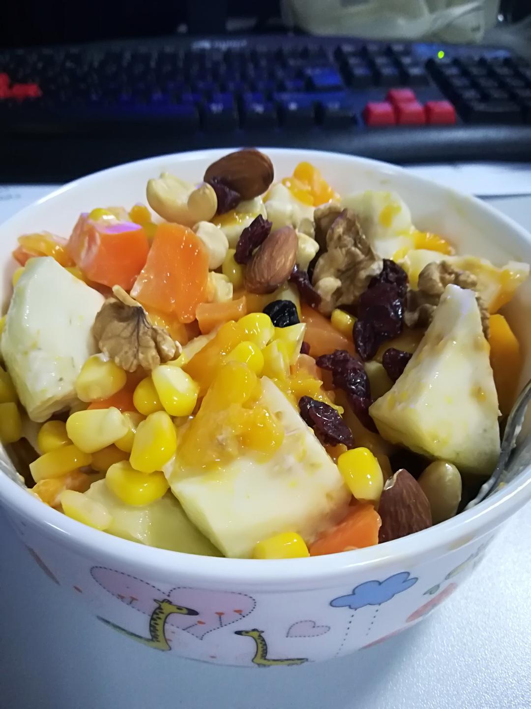 健康蔬菜水果沙拉 Healthy Veggie Fruit Salad with Pasta