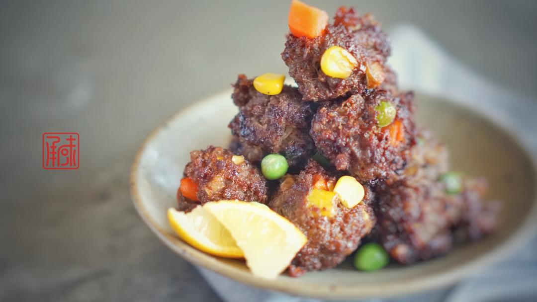 藤椒味儿的彩蔬牛肉丸，你绝对没有吃过的做法