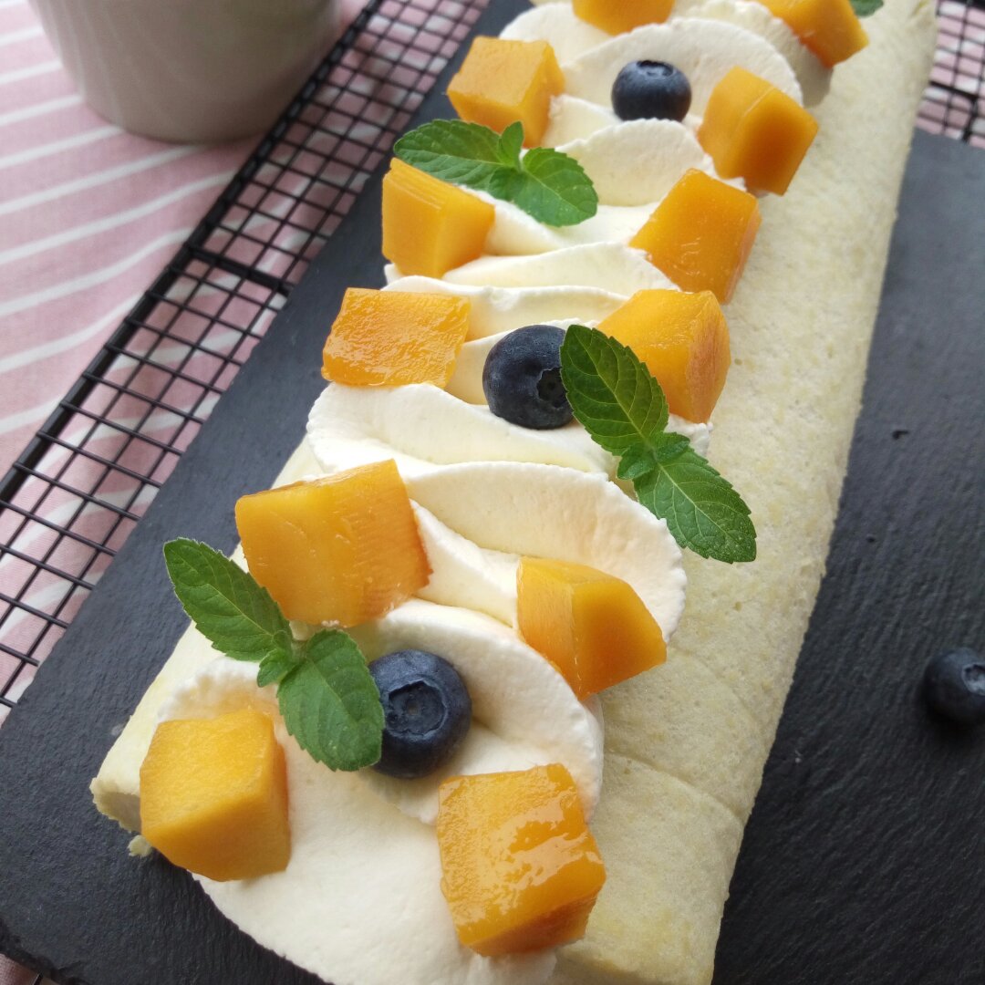 芒果戚风蛋糕卷