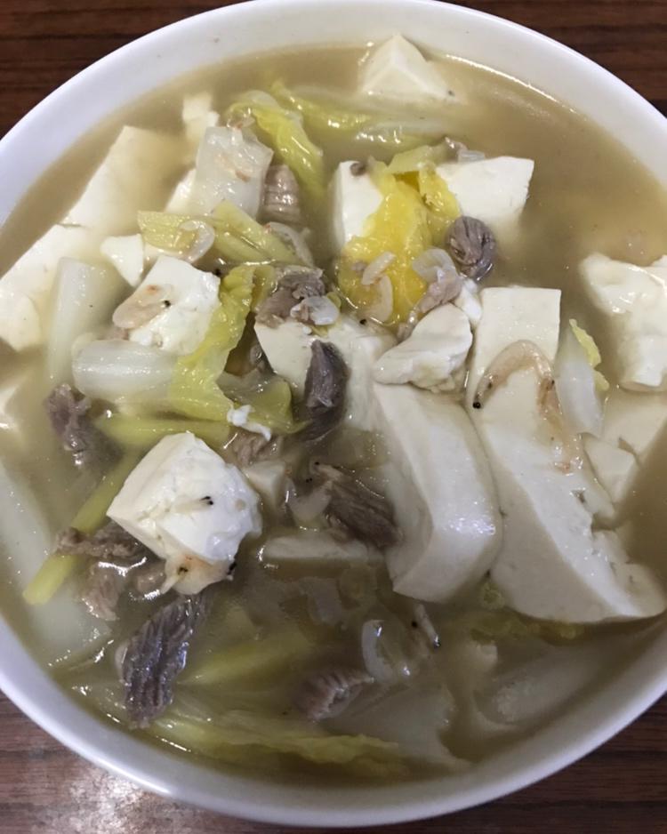 虾皮娃娃菜豆腐汤