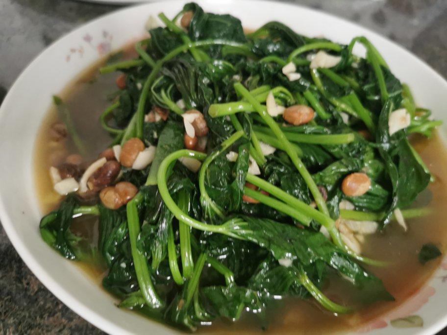 超快手豆酱炒番薯叶