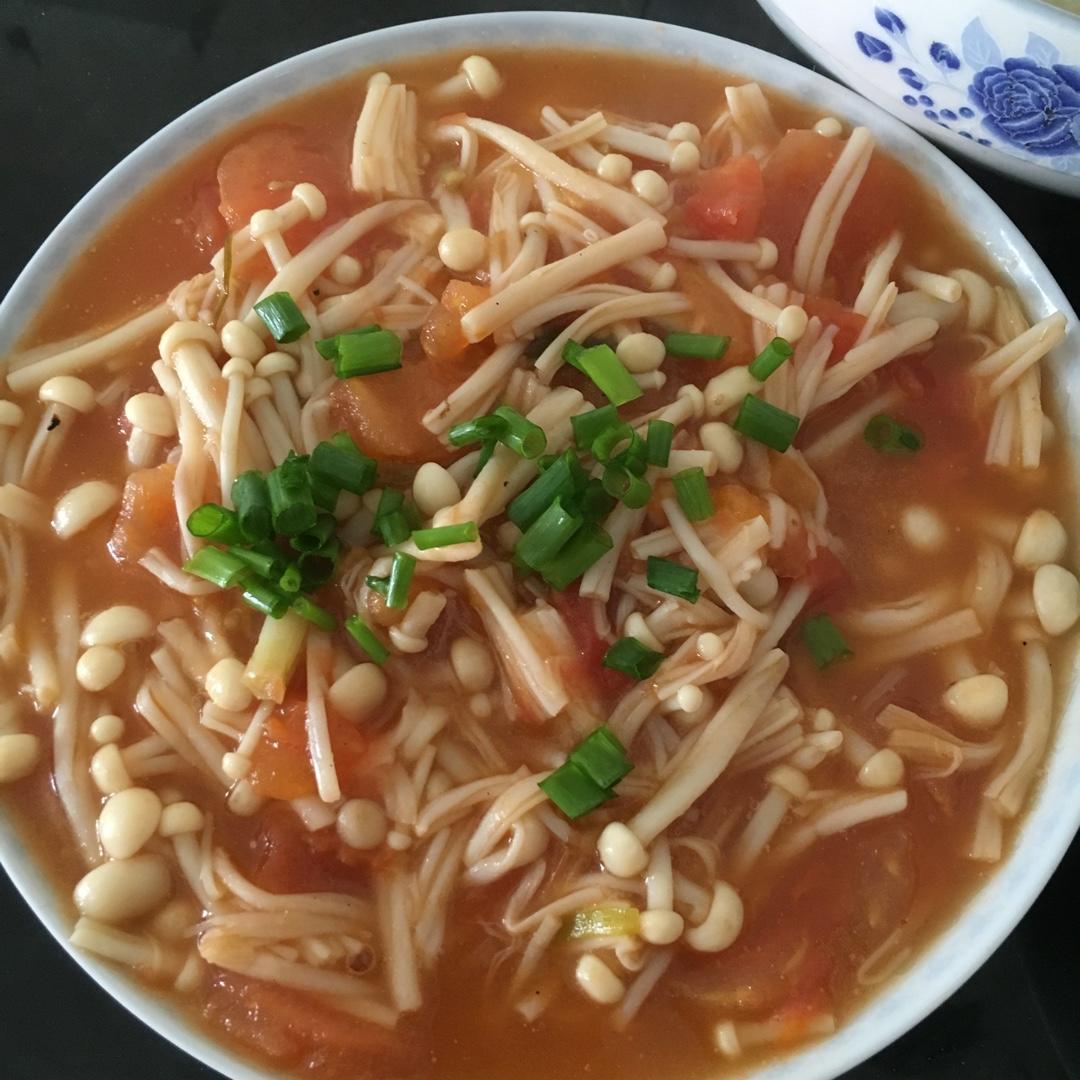 番茄烩金针菇