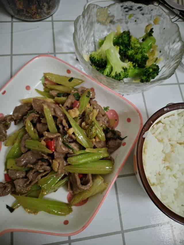 西芹炒牛肉！