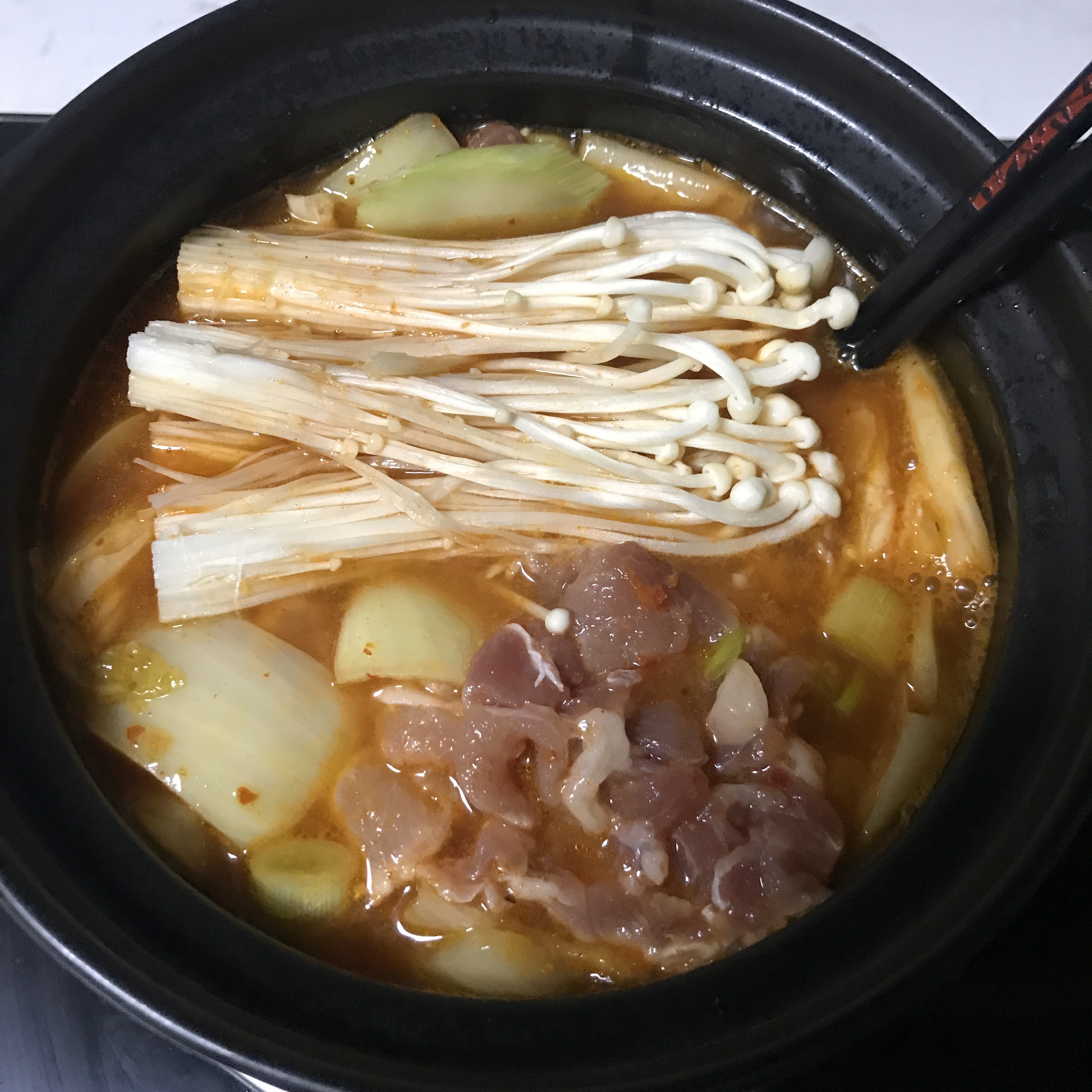 ❤️韩式泡菜豆腐汤：梨泰院class同款美食‼️的做法 步骤6