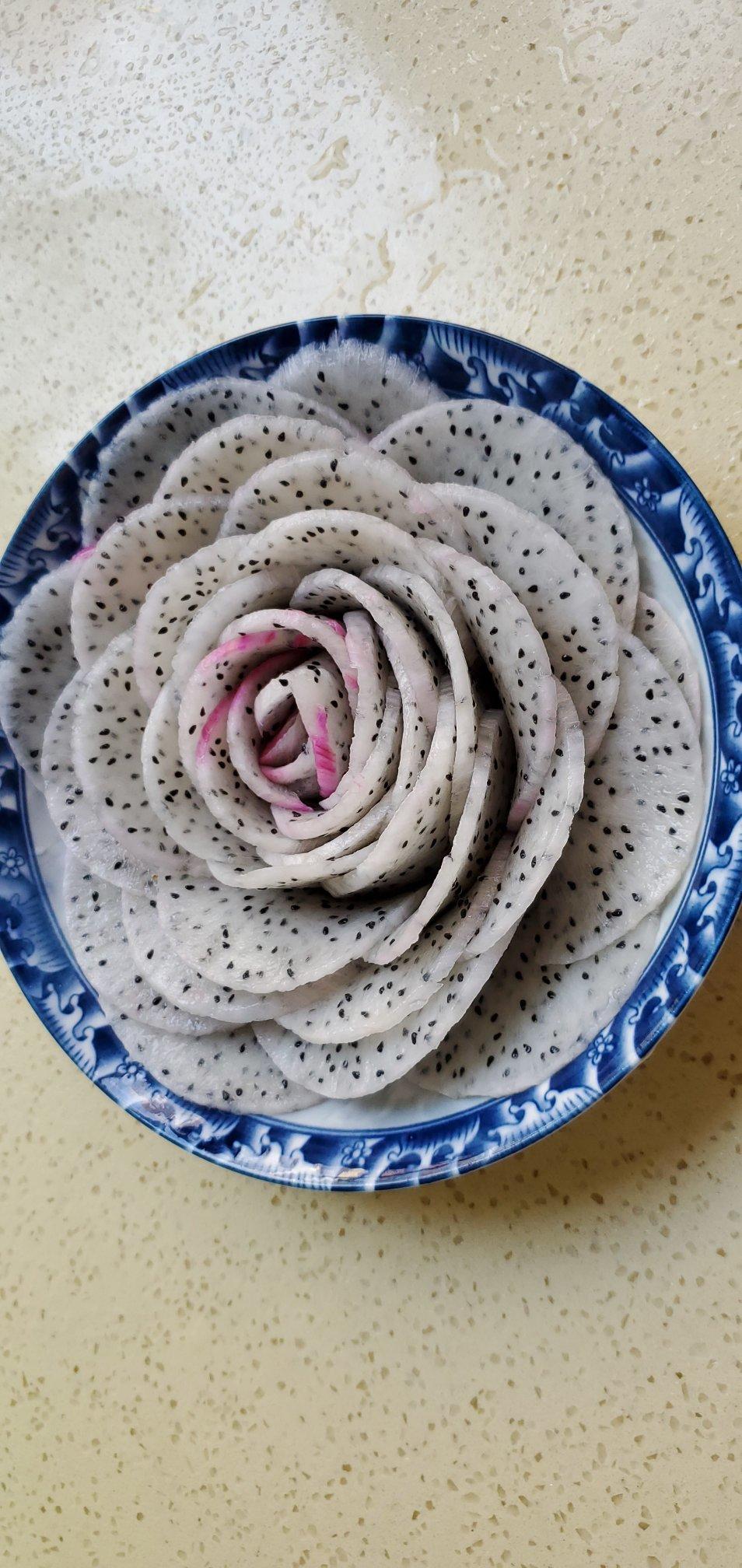 【火龙果】造型摆盘，火龙果花详细步骤