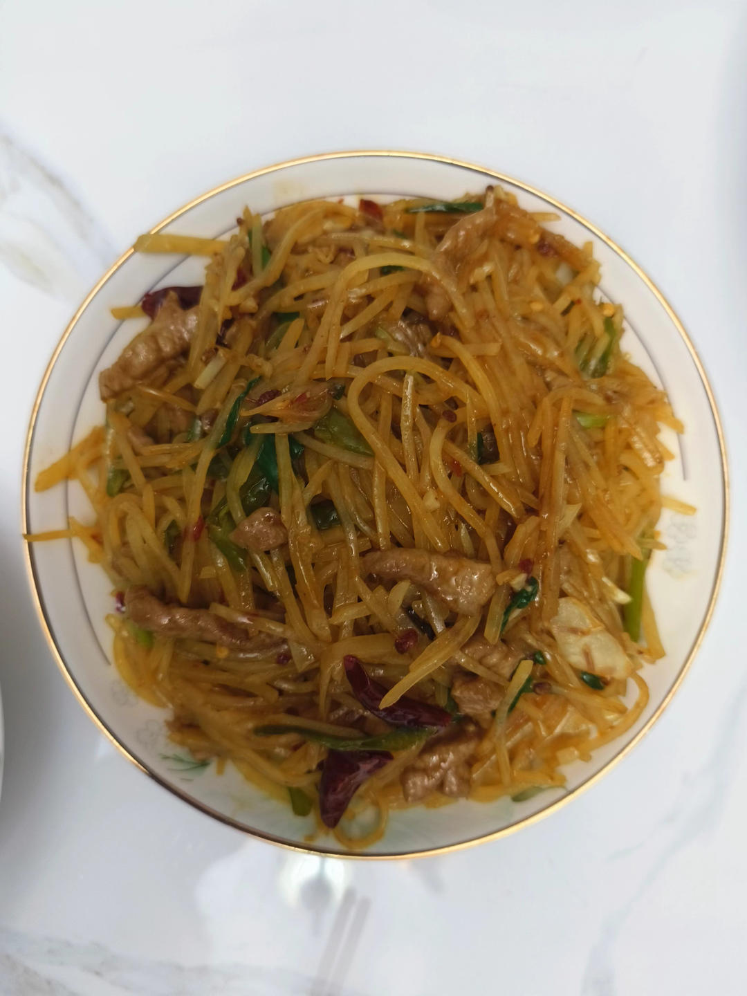 青椒土豆炒肉丝