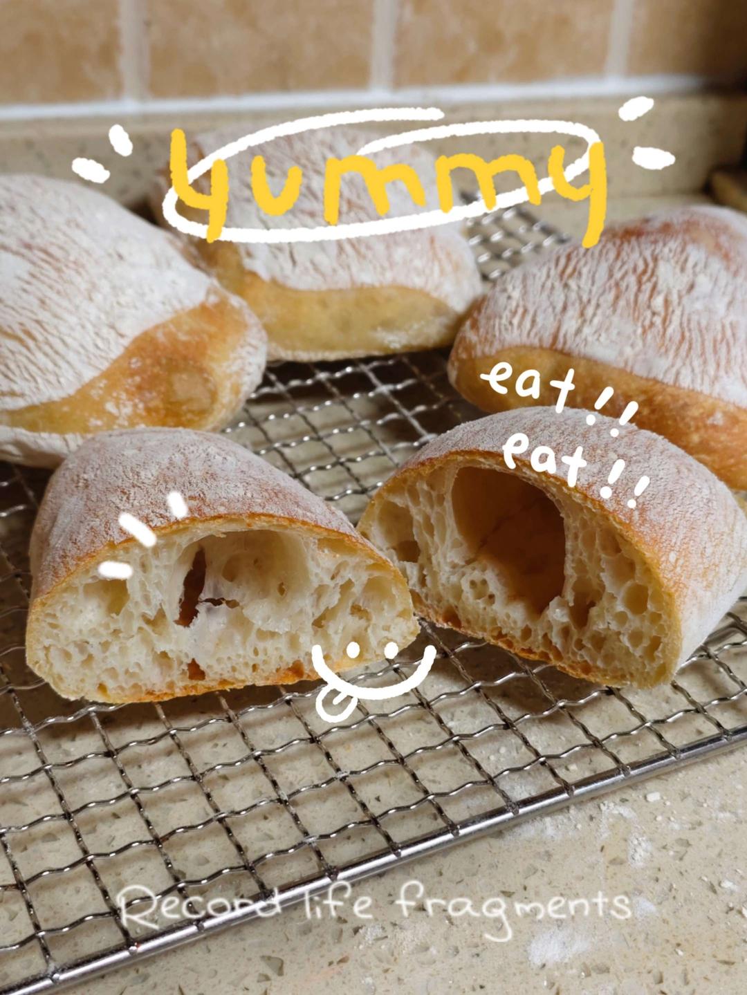 无糖少油｜原味恰巴塔面包｜Ciabatta