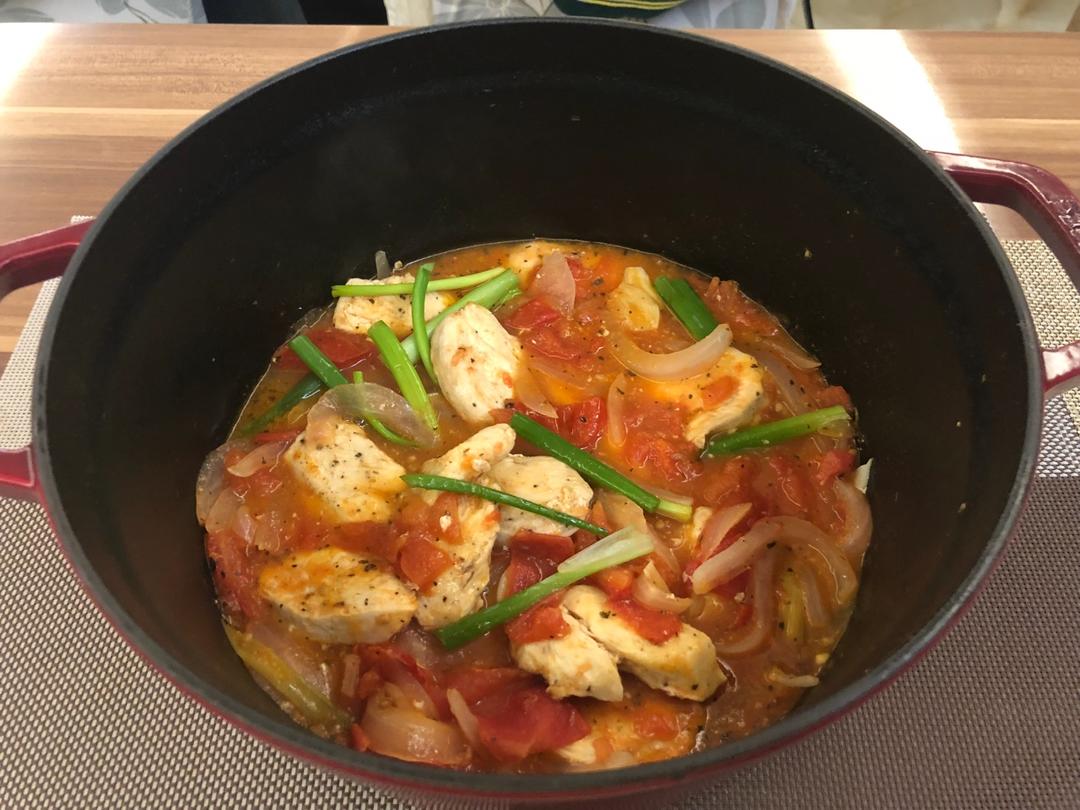 番茄炖鸡胸丨健康·三餐