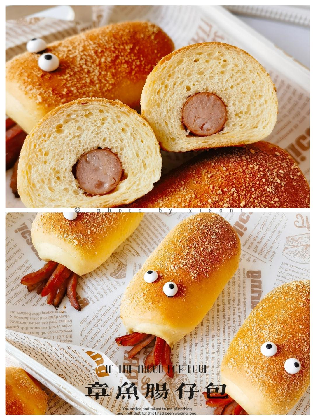 手机拍照—可爱章鱼肠仔包的做法