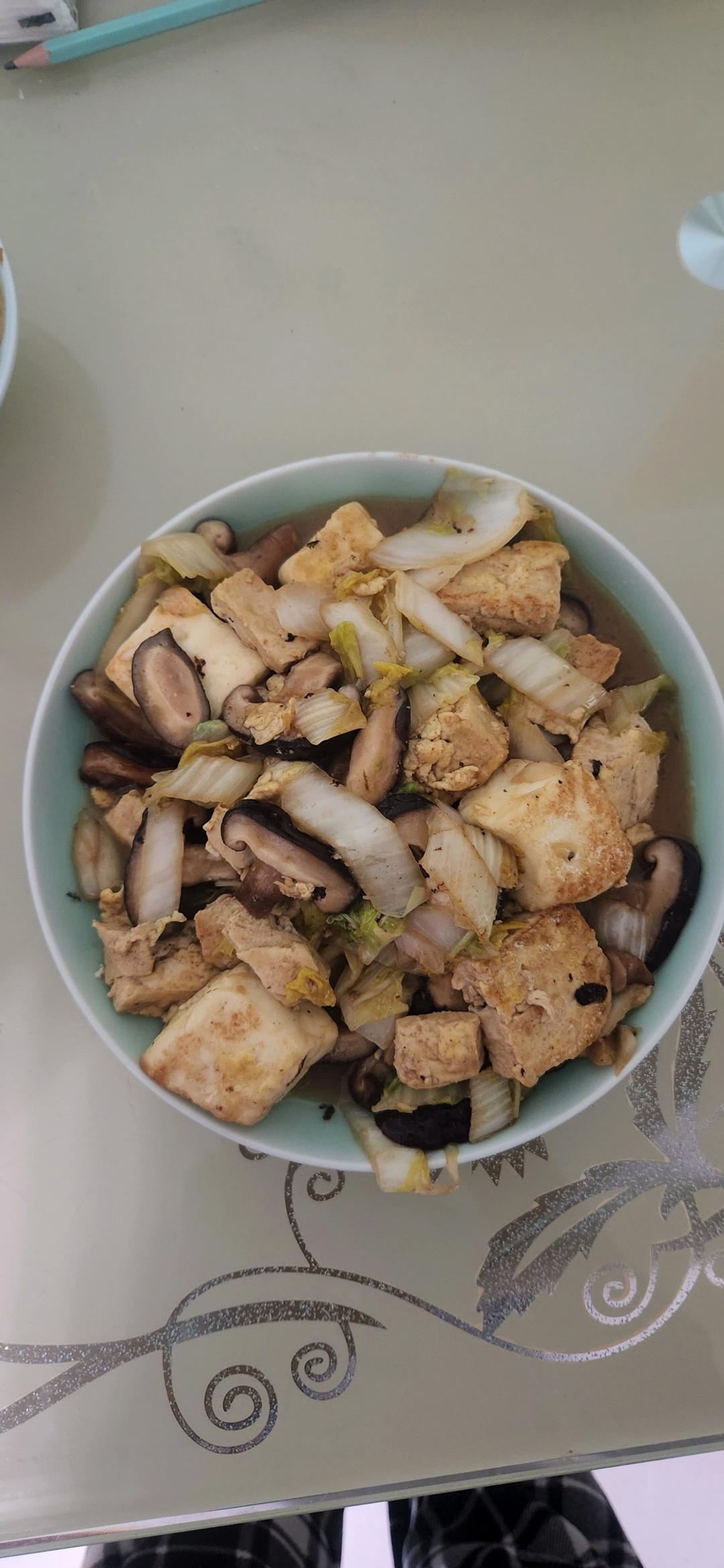 香菇白菜炒豆腐
