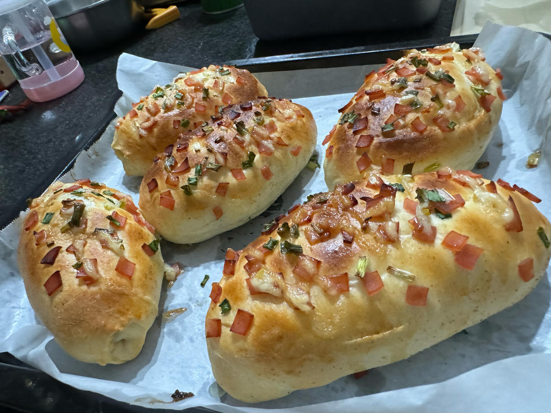 香葱火腿肉松面包
