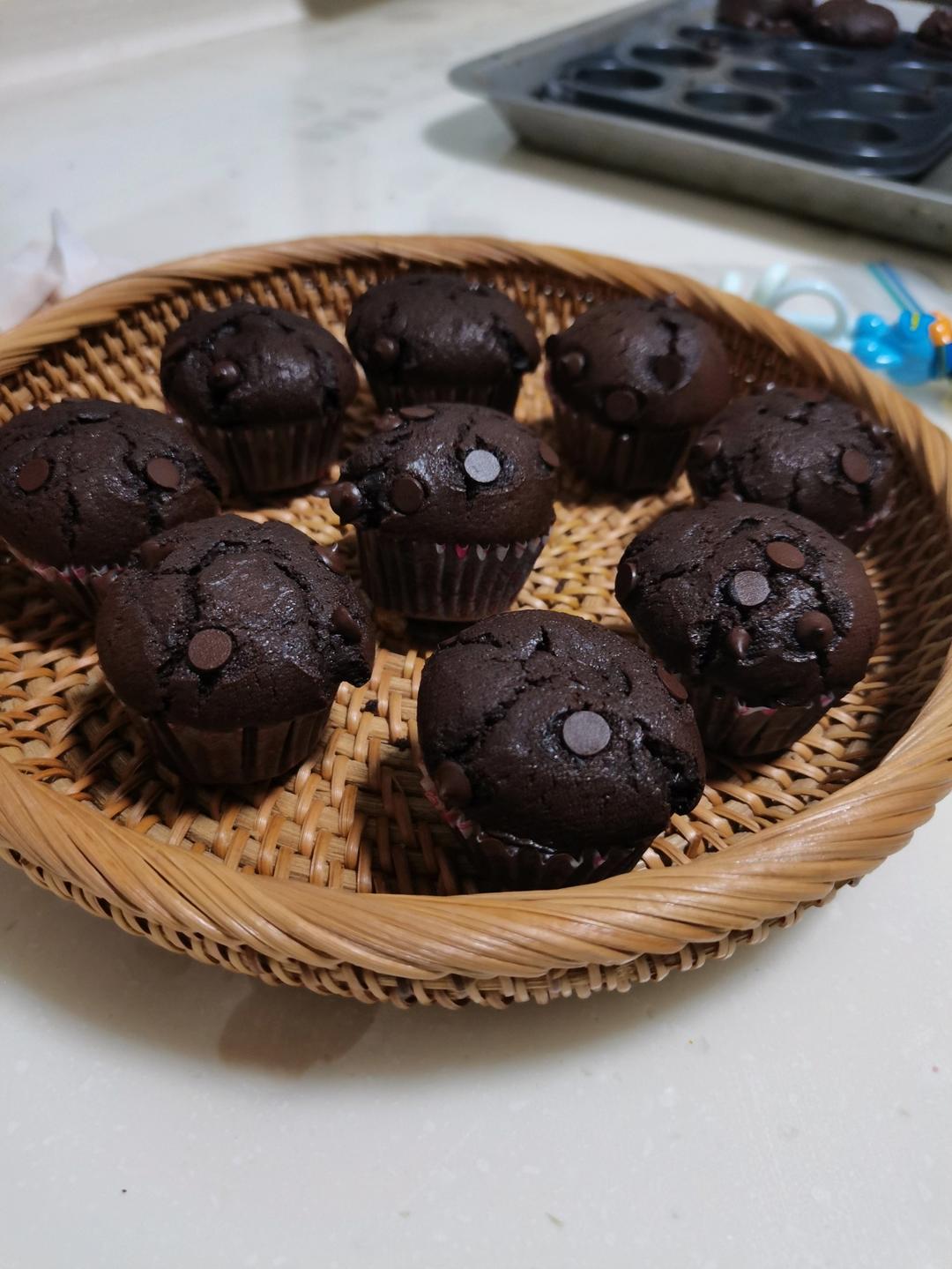 在家做巧克力蘑菇头麦芬蛋糕🍫