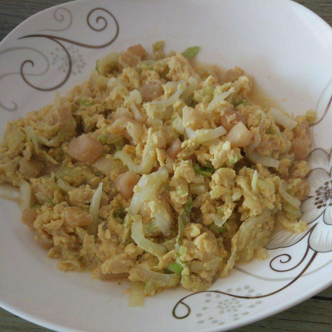 素赛螃蟹----干贝白菜滑蛋