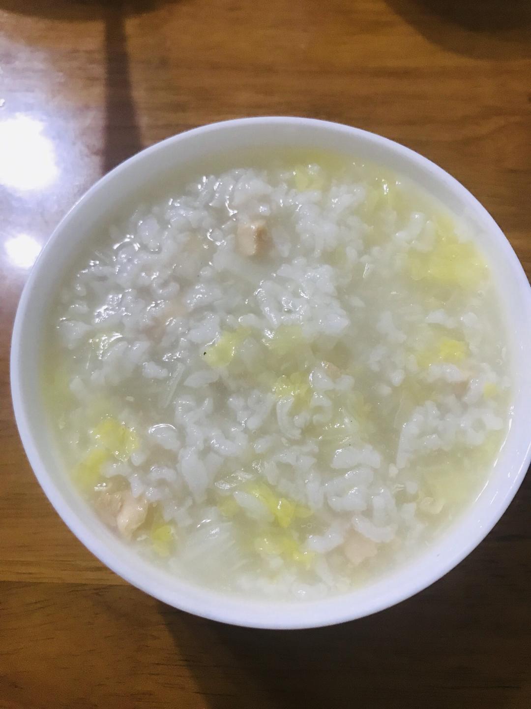 白菜鸡肉粥