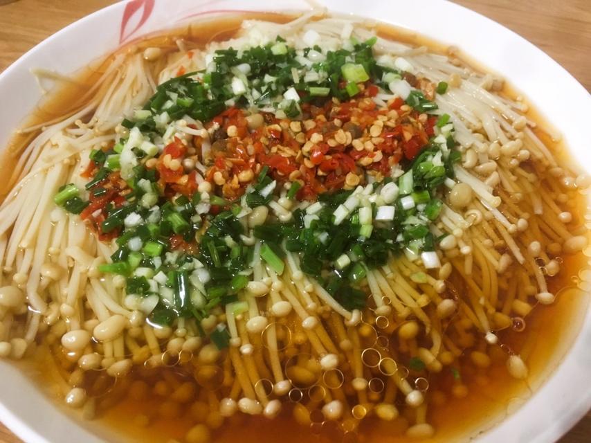 葱油蒸金针菇