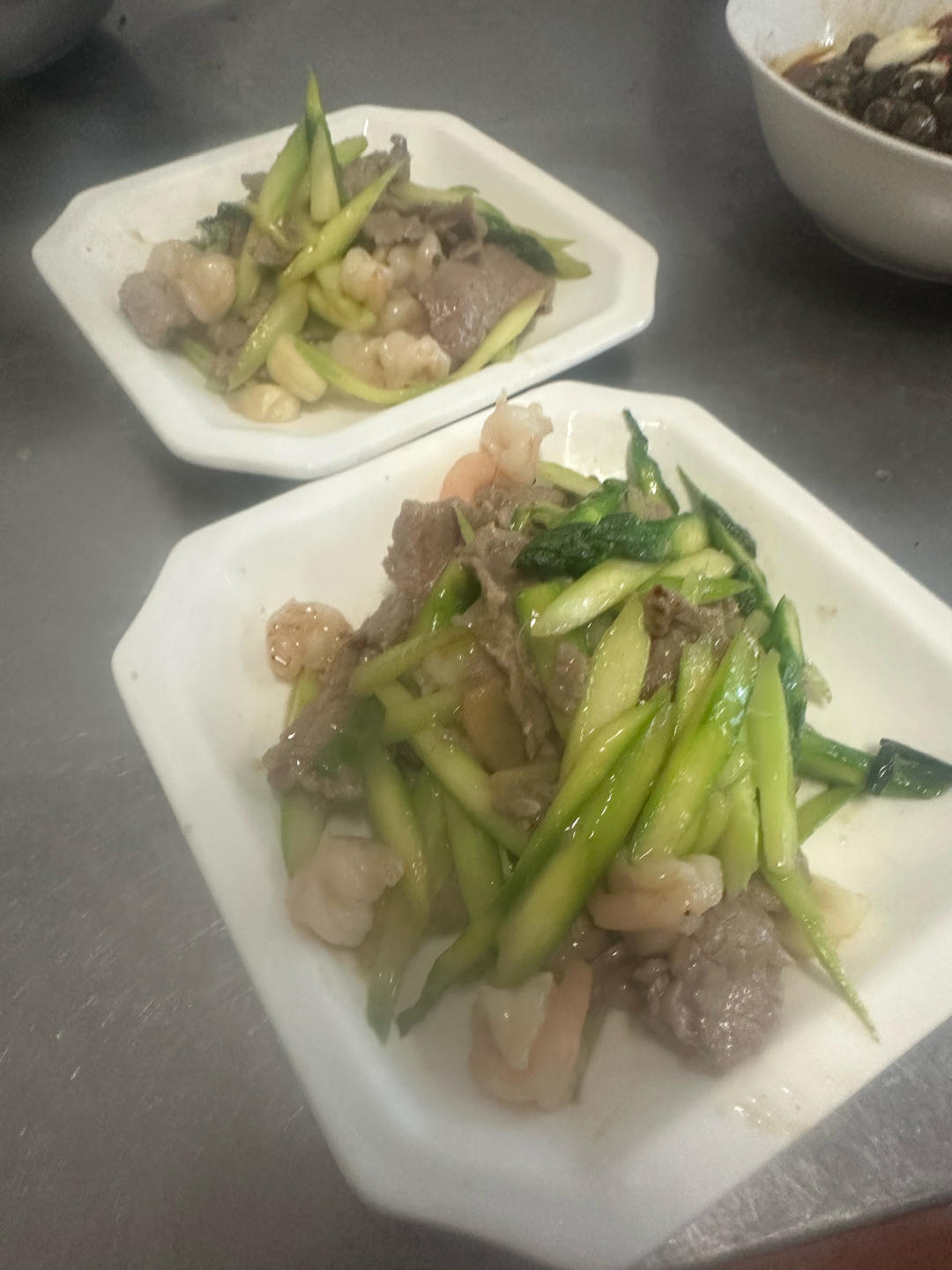 芦笋滑炒牛里脊虾仁