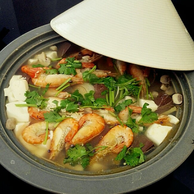 鲜虾蘑菇烧豆腐