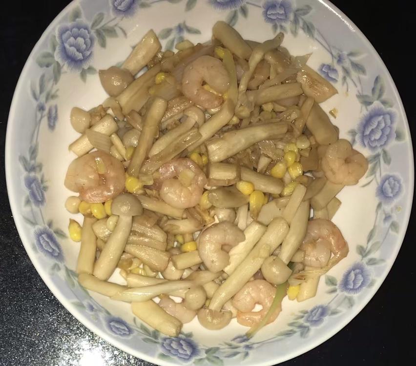 耗油虾仁白玉菇（快手小炒）
