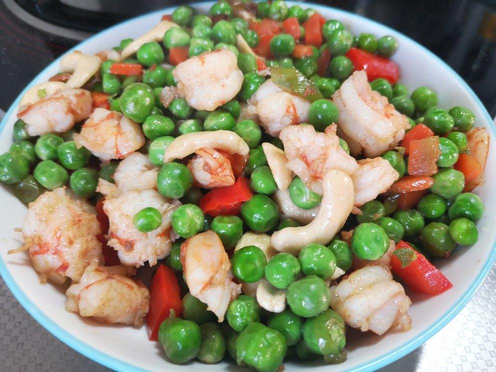 和你们在一起啊做的豌豆炒虾仁