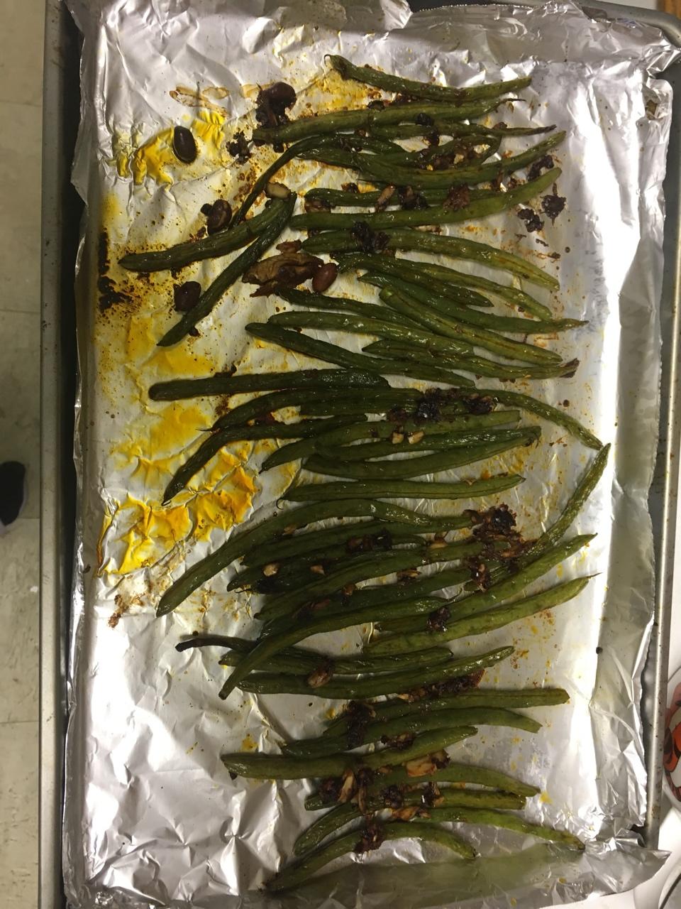 烤箱版少油干煸四季豆