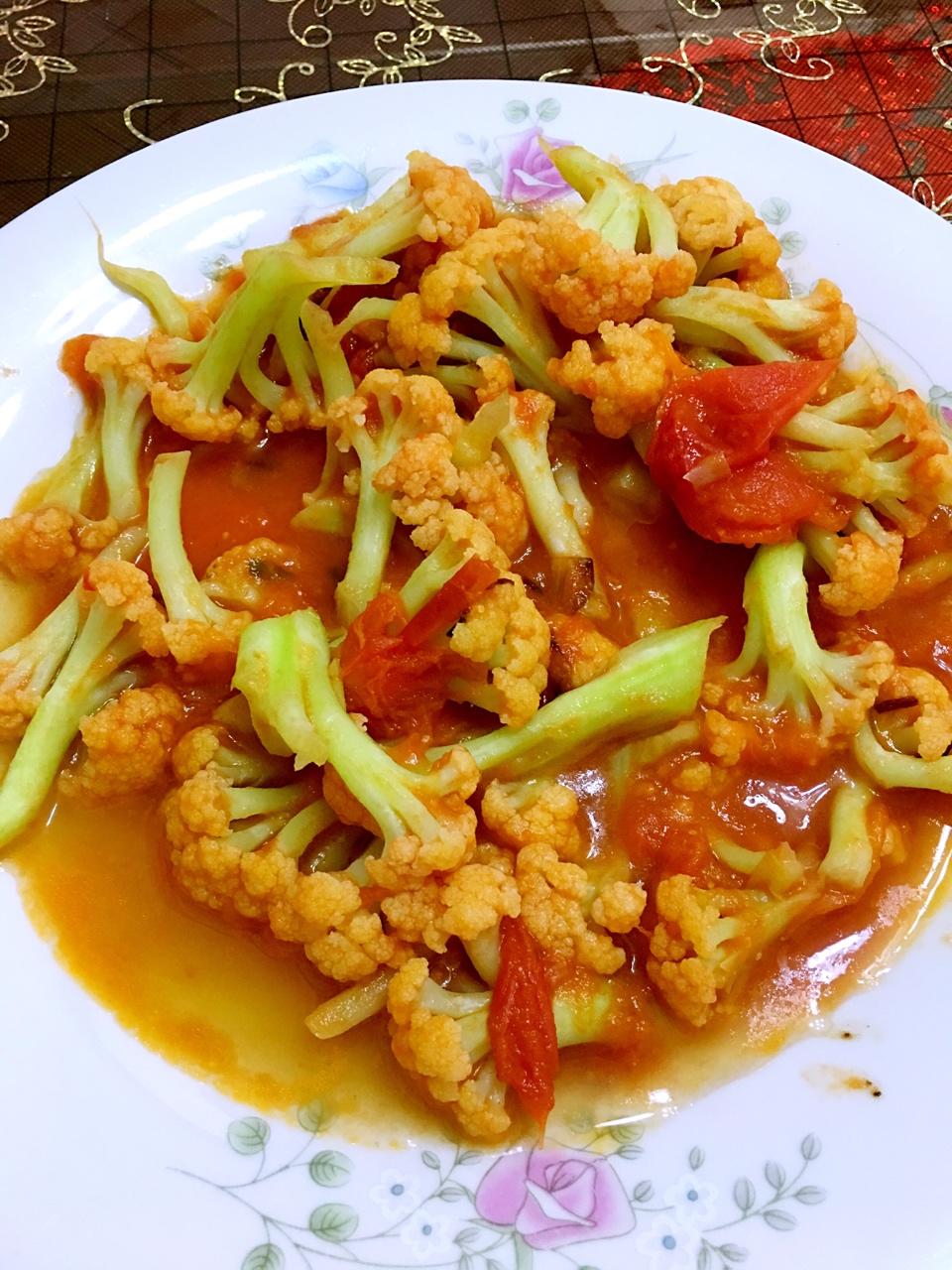 阿里亚尼做的西红柿炒菜花