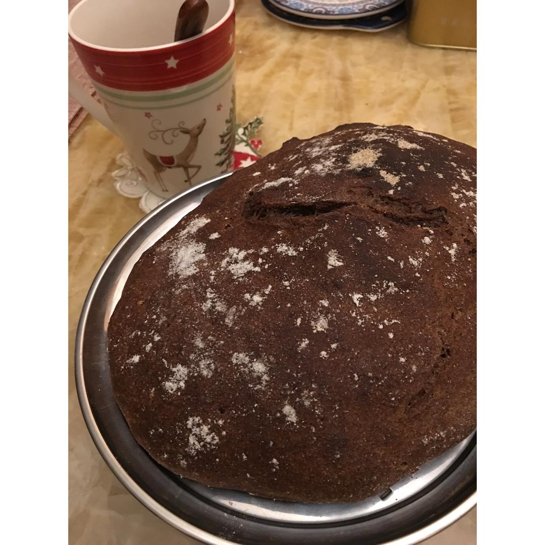 全麦黑麦欧式乡村面包（免揉）