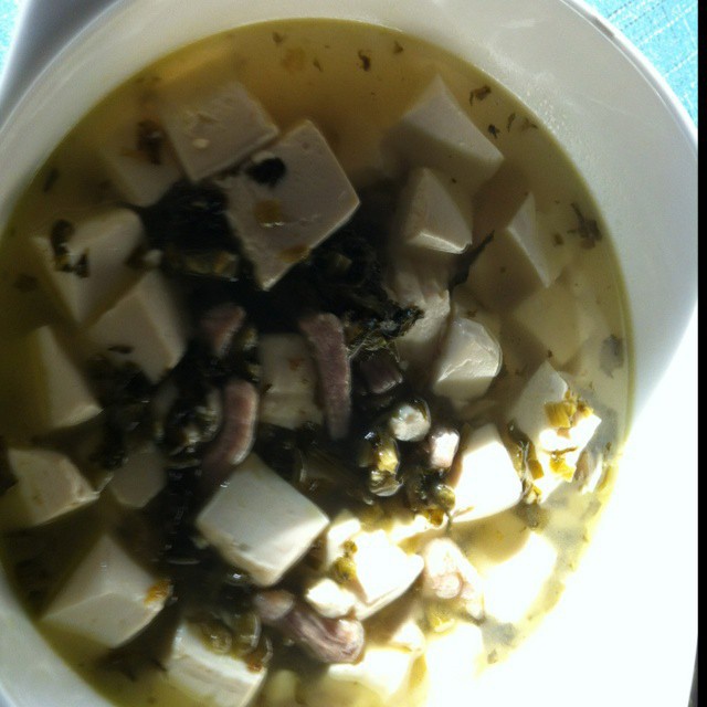 石锅雪菜嫩豆腐