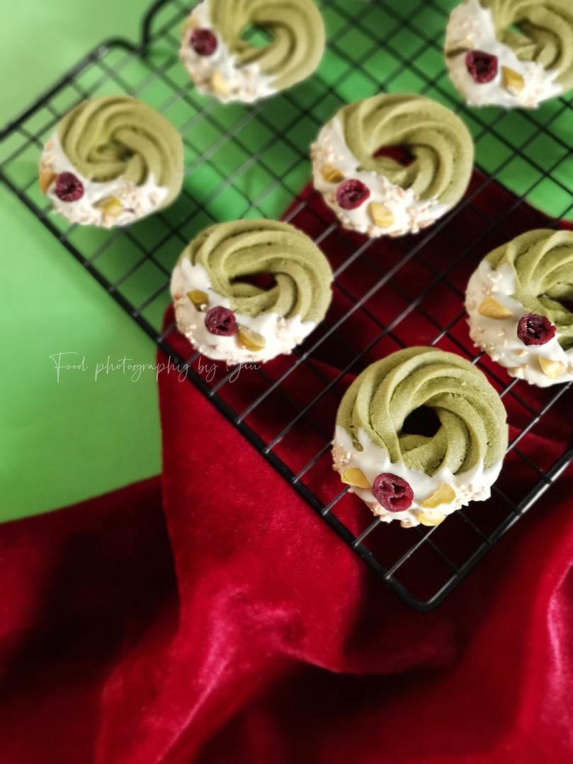 【圣诞花环】抹茶曲奇