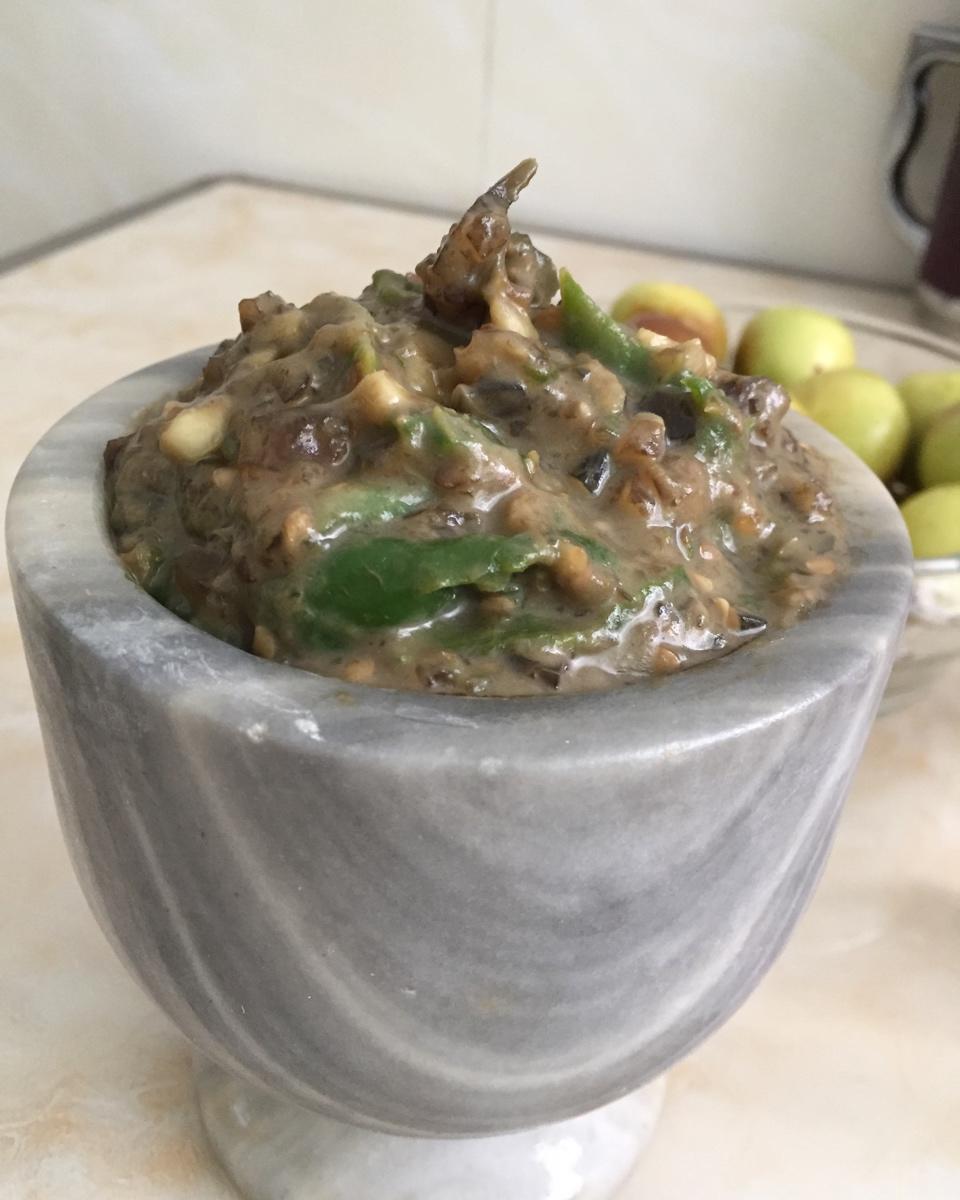 辣椒皮蛋擂茄子