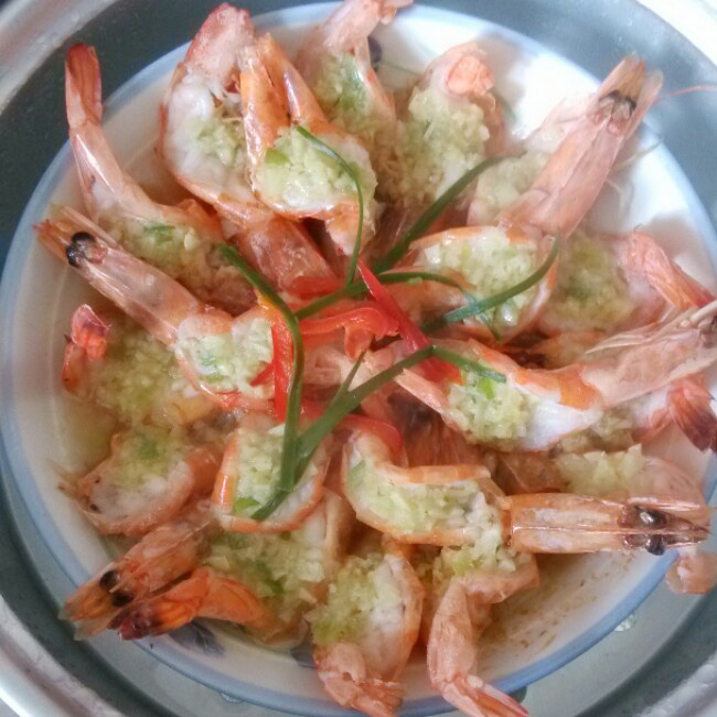 蒜蓉蒸虾