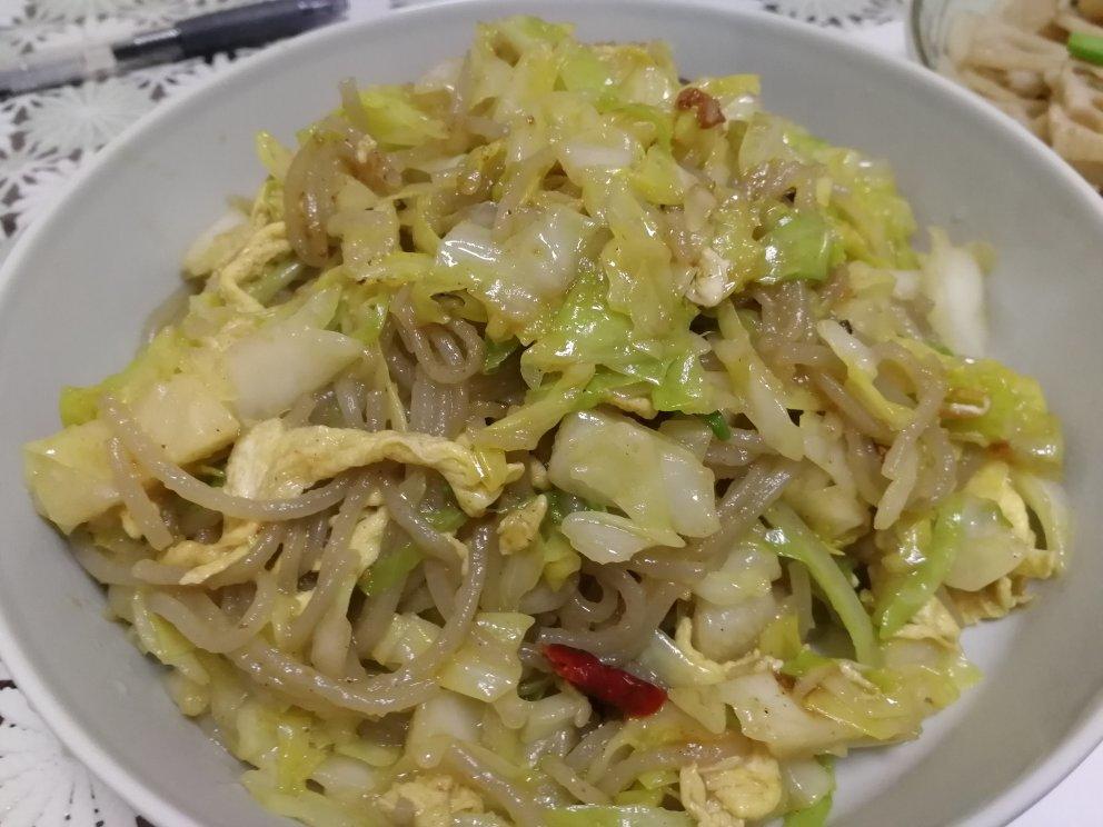 包菜粉丝炒鸡蛋