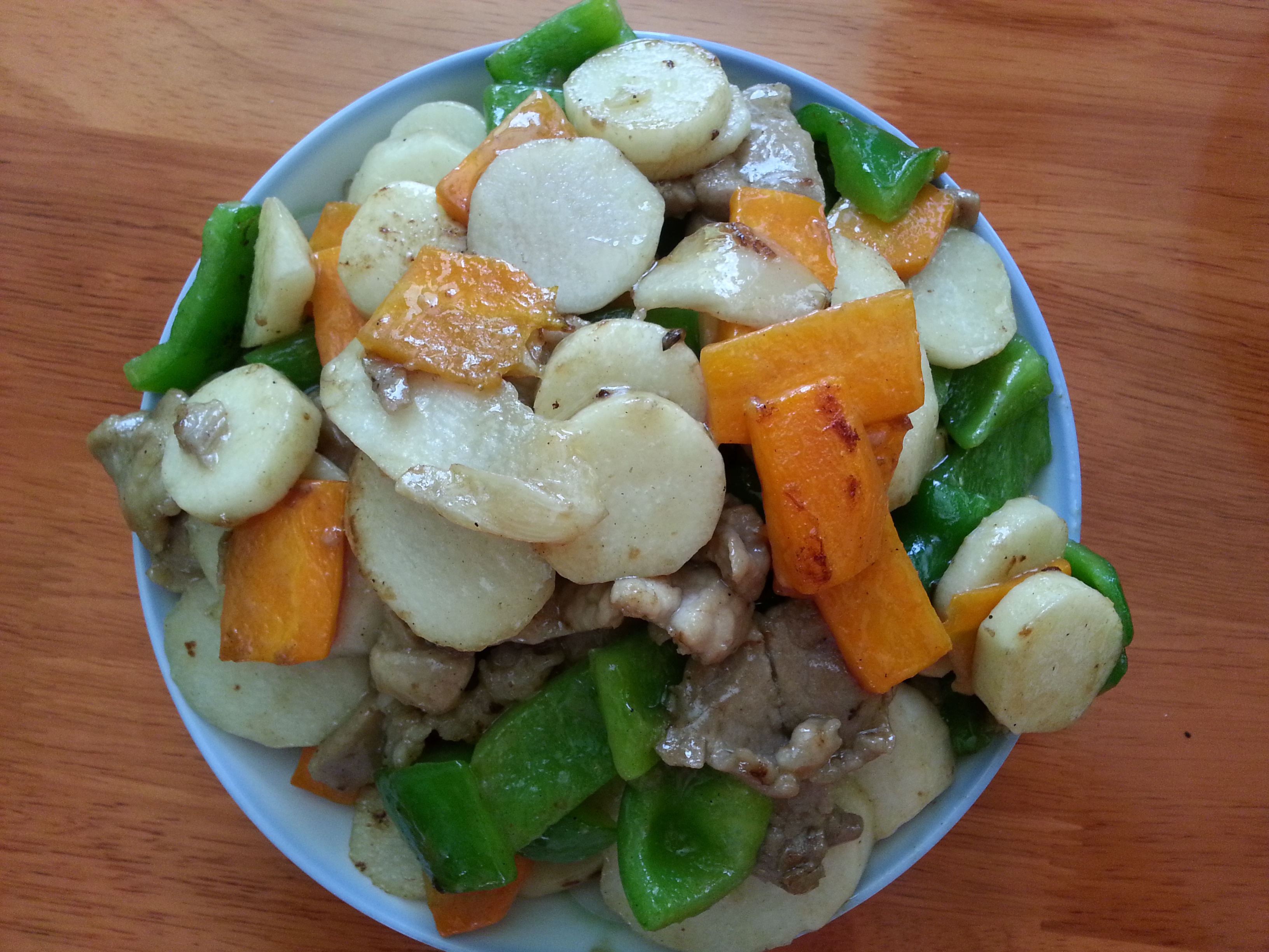 肉片炒山药