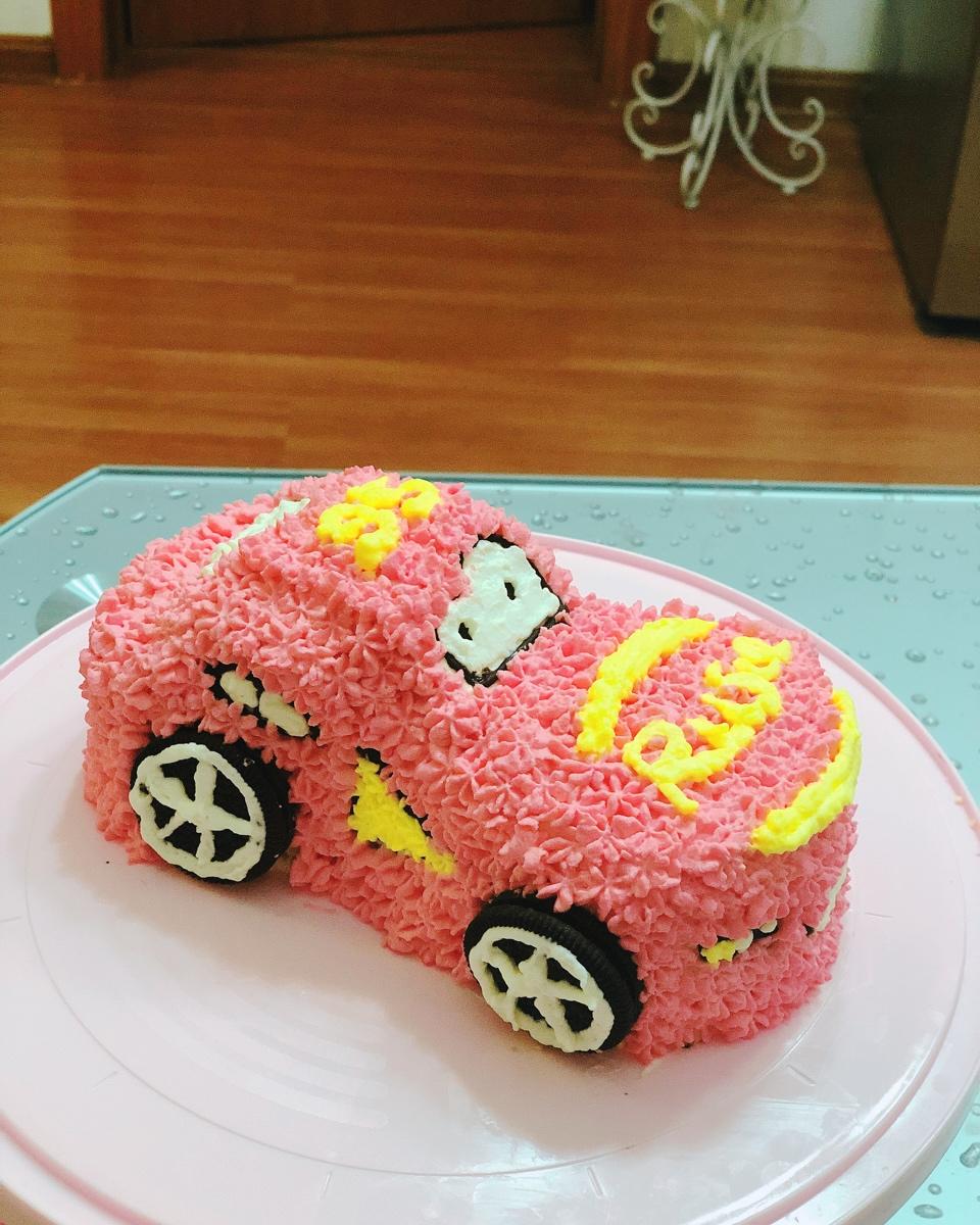 #动感麦昆#汽车蛋糕的拼接方法