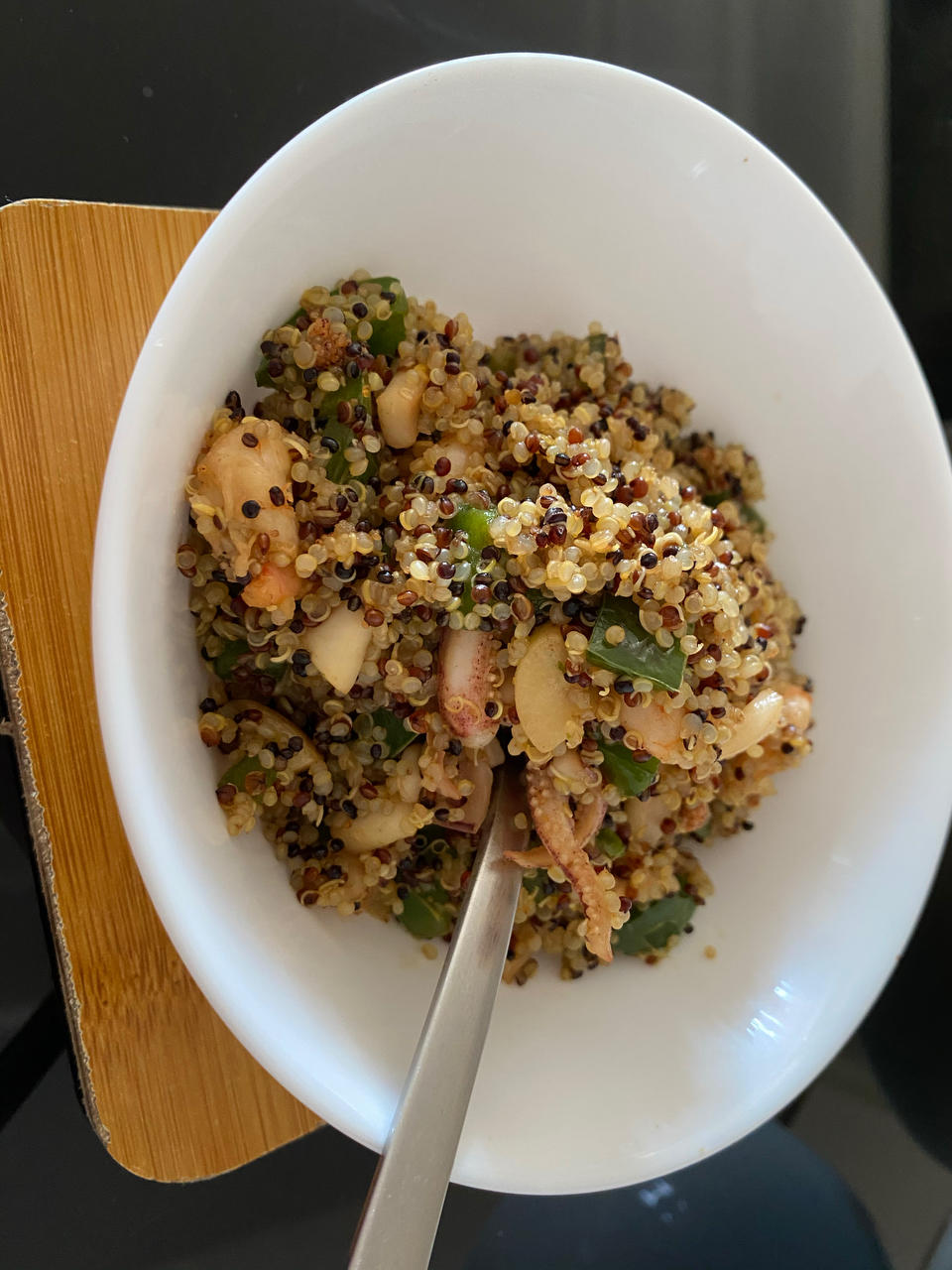 吃出人鱼线的藜麦鲜虾炒饭