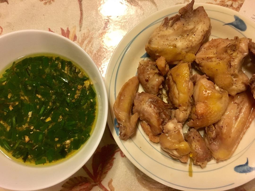 香蒸葱油鸡