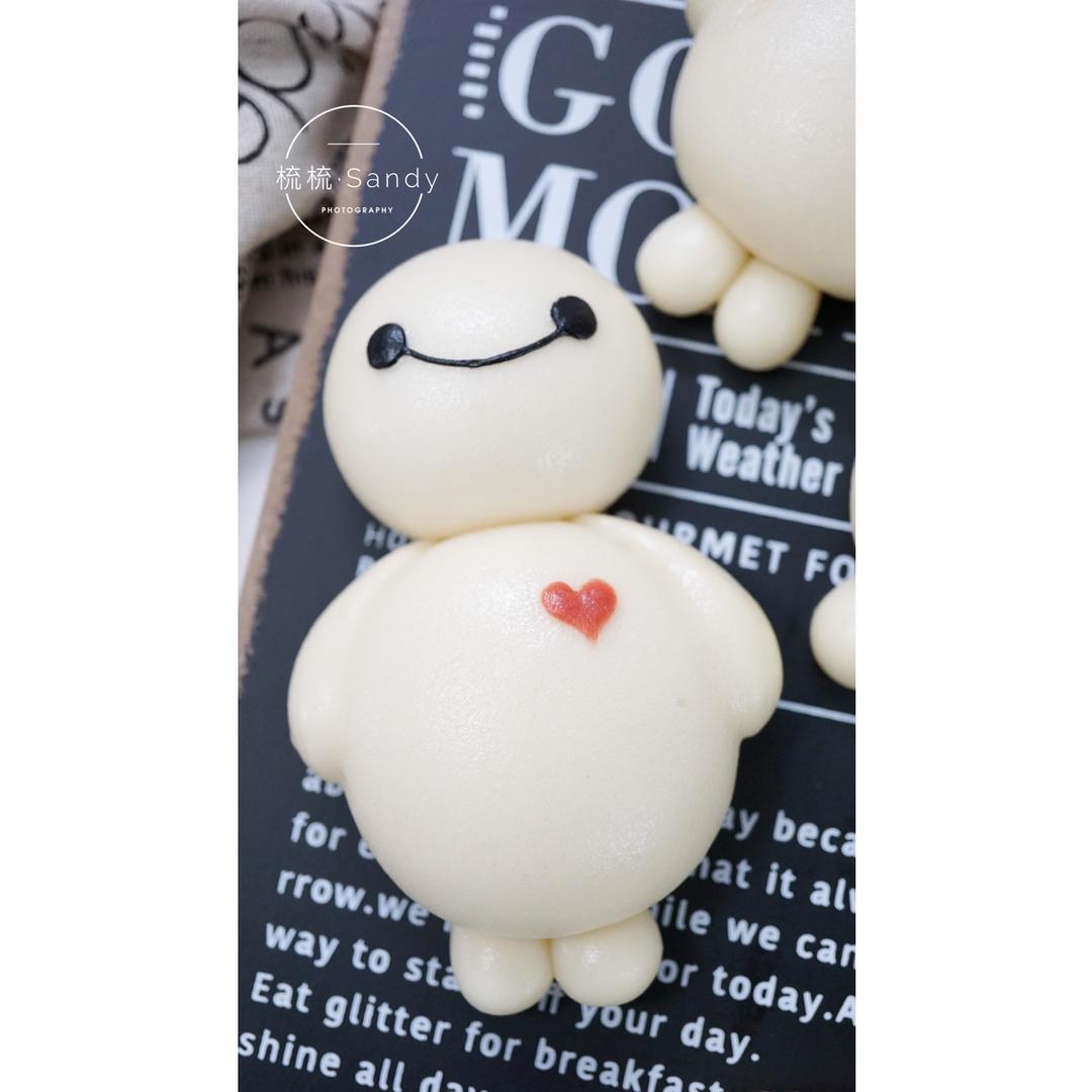 【原创】大白卡通造型馒头（超能陆战队Baymax）