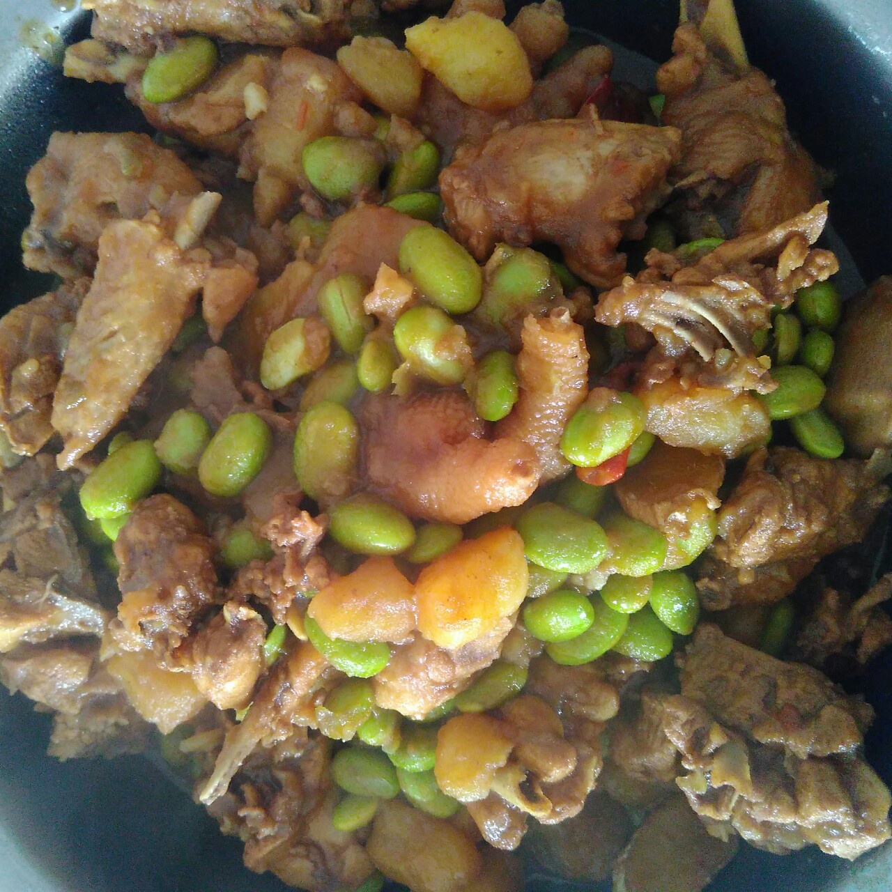 毛豆烧鸡