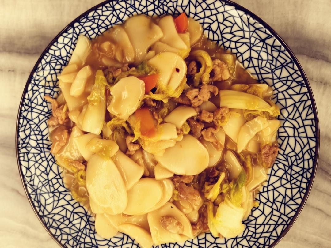 肉丝白菜炒年糕
