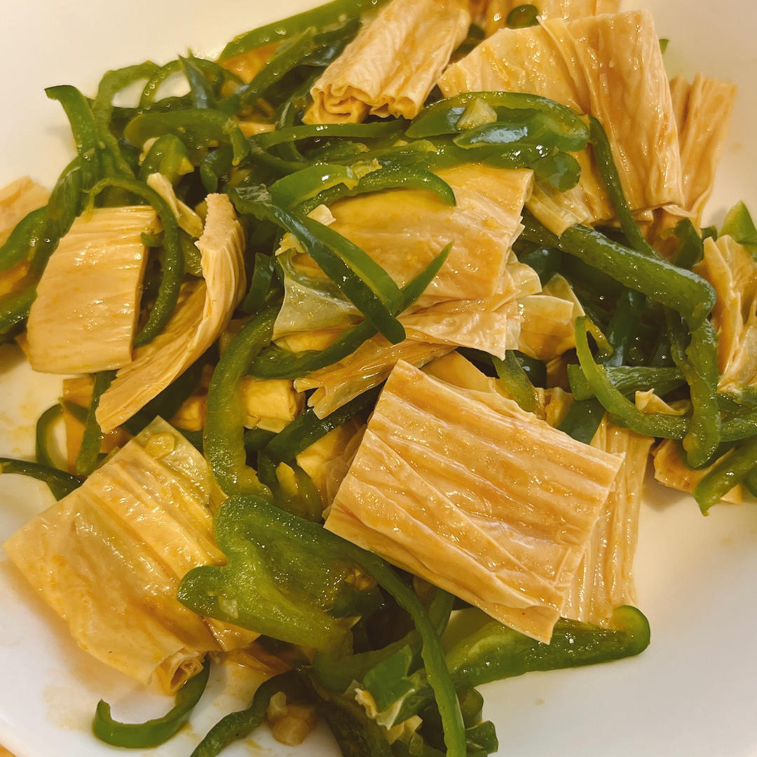 青椒炒腐竹