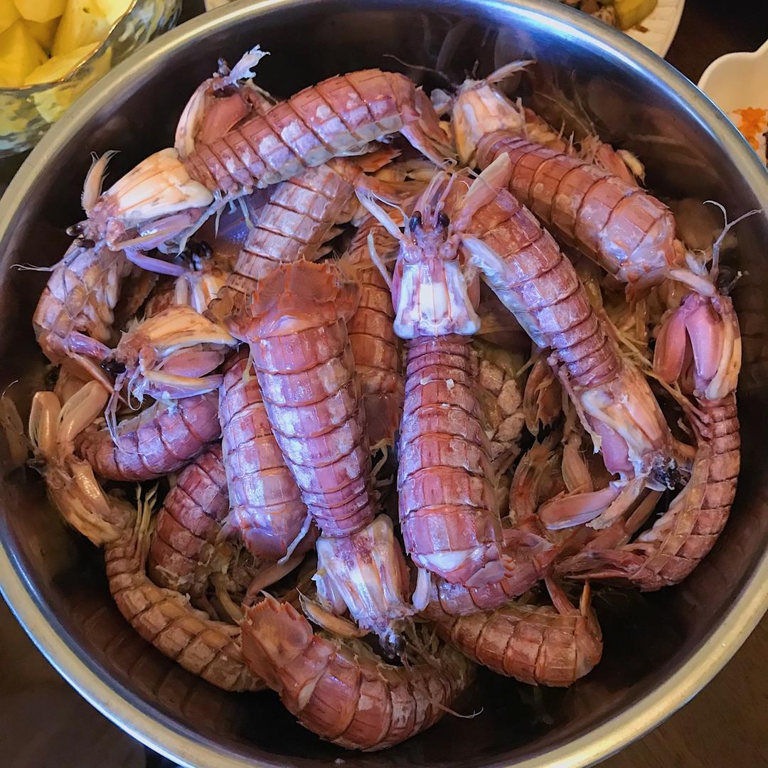 蝴蝶小饼干做的清蒸皮皮虾