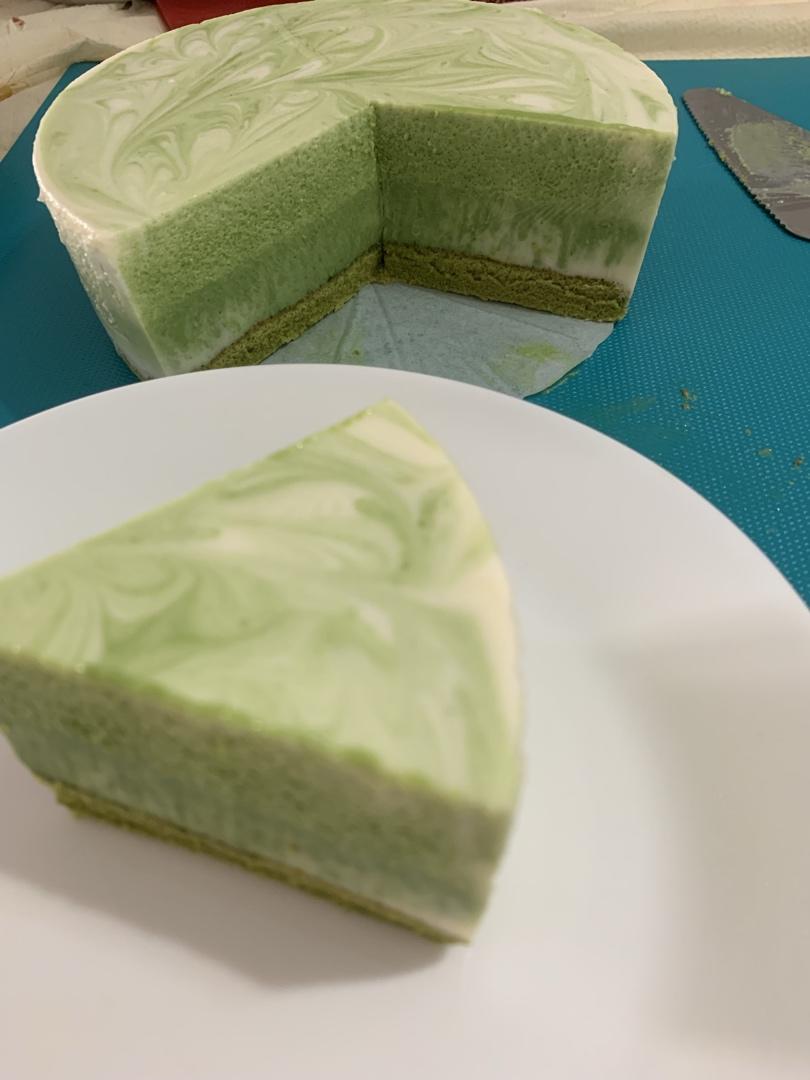 渐变抹茶慕斯蛋糕：我Amanda带着既美又作的抹茶甜点又来了！【曼食慢语】