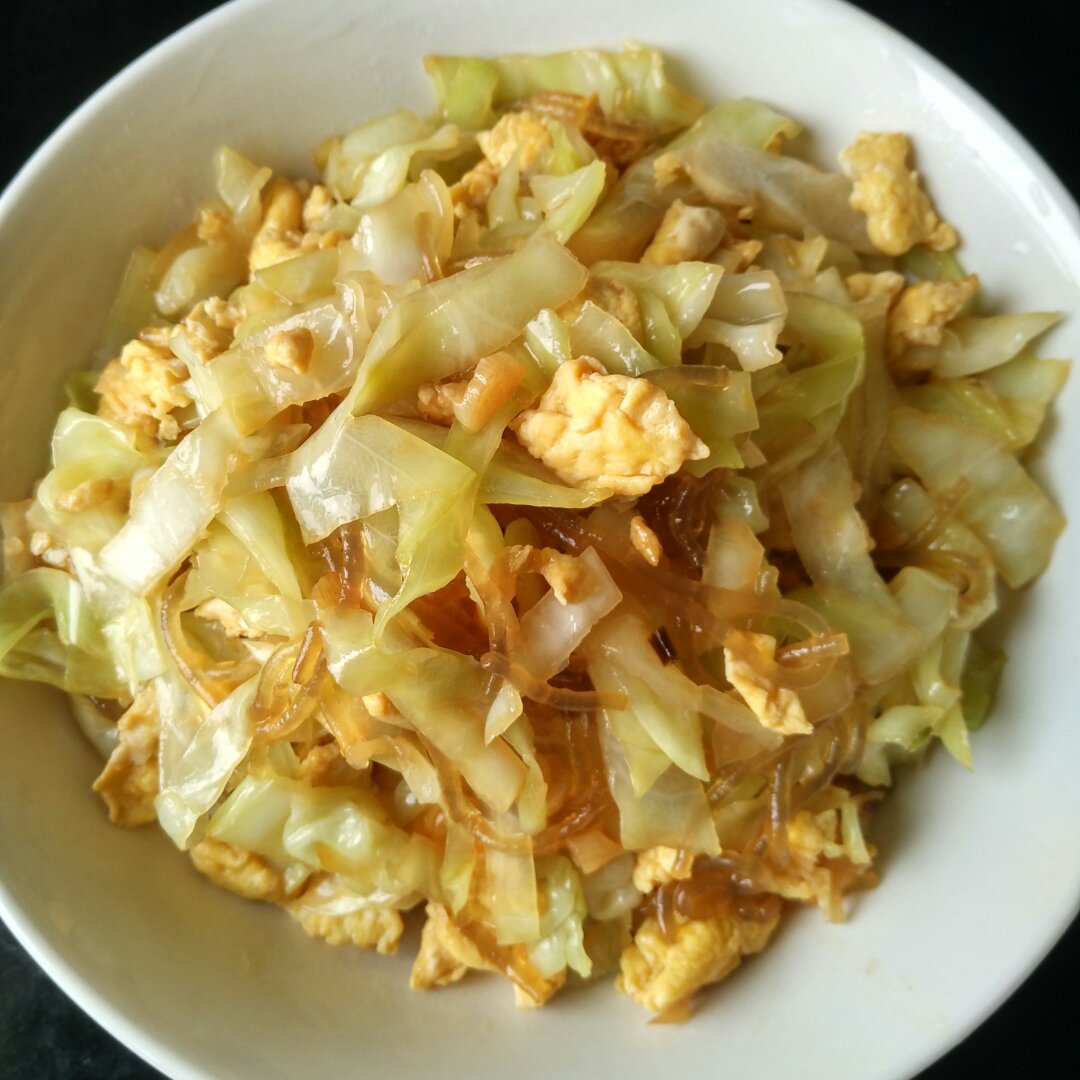 包菜粉丝炒鸡蛋
