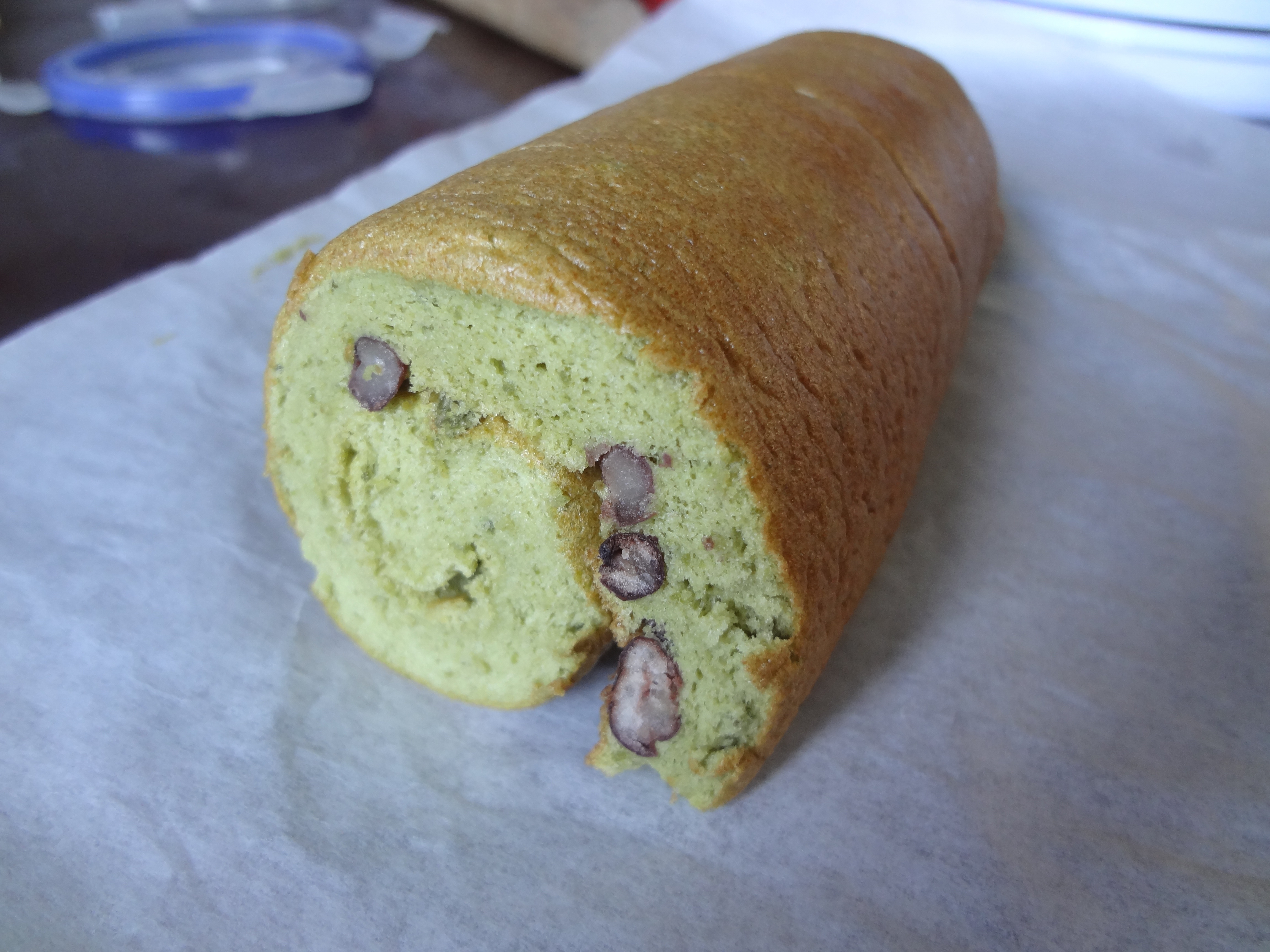 （健康无油）抹茶蜜豆卷
