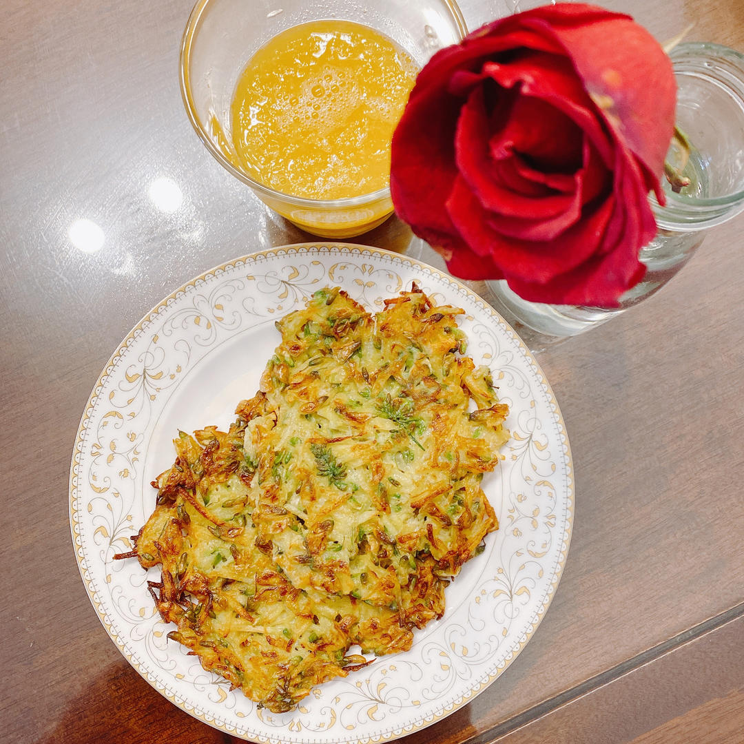 香煎槐花土豆泥饼 #时令菜#