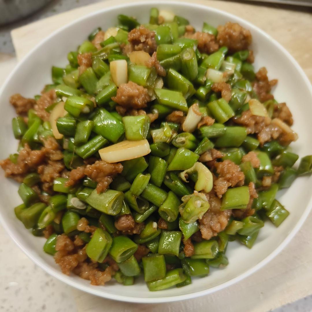 肉沫豆角下饭菜