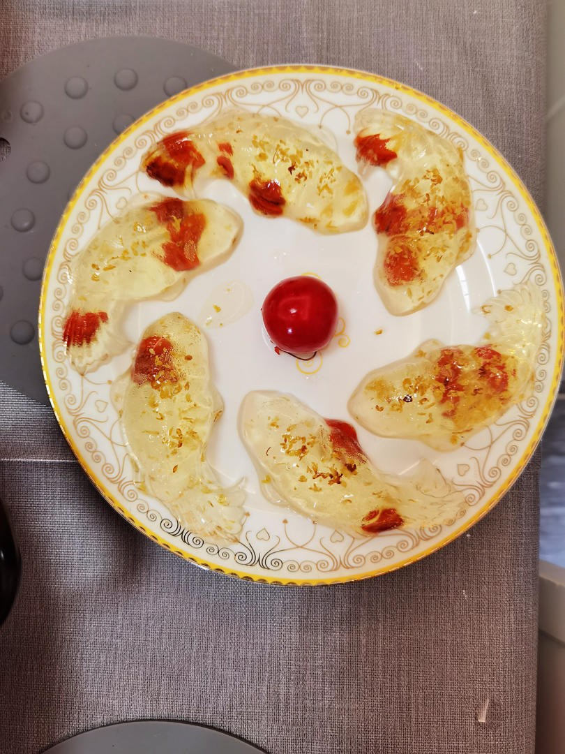 年夜饭桌上最惊艳的压轴甜点：桂花枸杞琉璃鱼