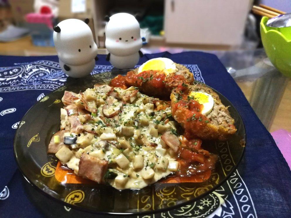 苏格兰蛋配白汁蘑菇【食材包操作说明】