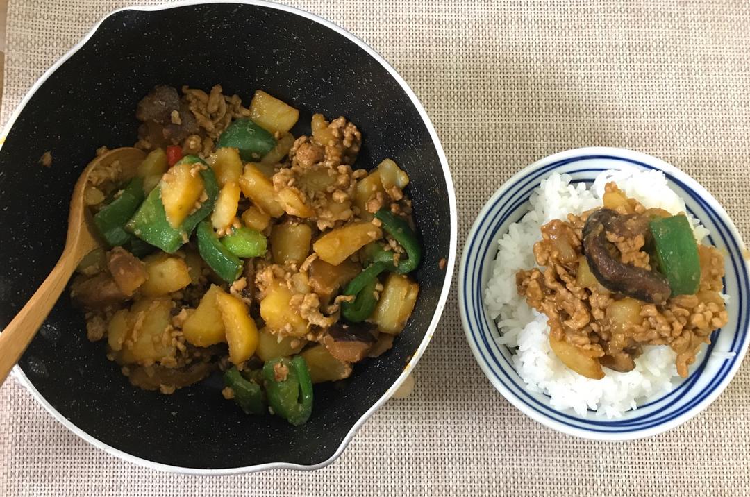 ㊙️香菇土豆肉沫拌饭❗️比外卖还好吃